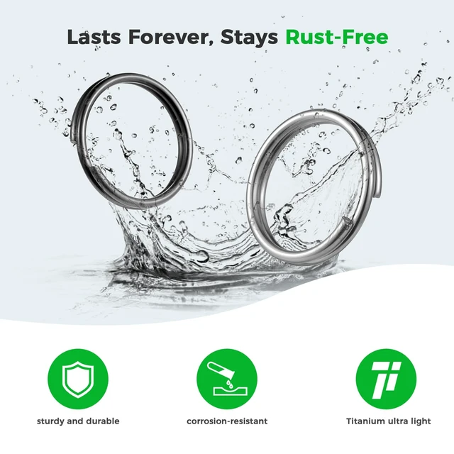 Alt view image 3 of 6 - TC4 Titanium Small Split Key Rings, Jump Rings for Keys Jewelry DIY | Titanium Rustproof and Durable, Anti-deform