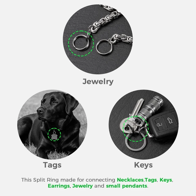 Alt view image 5 of 6 - TC4 Titanium Small Split Key Rings, Jump Rings for Keys Jewelry DIY | Titanium Rustproof and Durable, Anti-deform