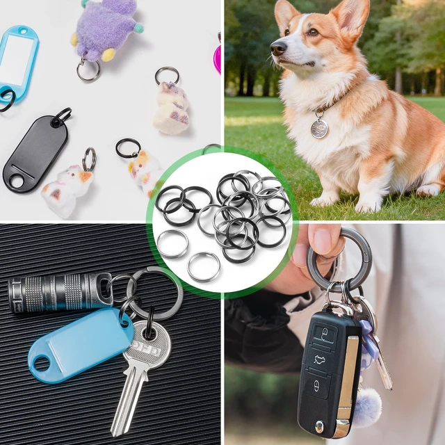 Alt view image 6 of 6 - TC4 Titanium Small Split Key Rings, Jump Rings for Keys Jewelry DIY | Titanium Rustproof and Durable, Anti-deform