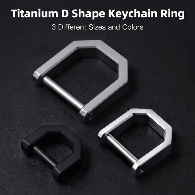 Alt view image 2 of 7 - Titanium Keychain D-Ring Screw Lock Car Key Holder for Men Women, Lightweight Shackle for Home & Auto Keys (S-PVD Black)