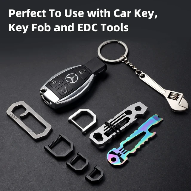 Alt view image 4 of 7 - Titanium Keychain D-Ring Screw Lock Car Key Holder for Men Women, Lightweight Shackle for Home & Auto Keys (S-PVD Black)