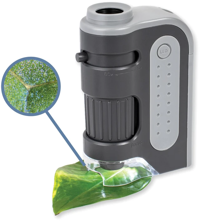 Main image of MicroBrite Plus, 60x-120x LED Lighted Pocket Microscope |Portable Handheld Microscope STEM Toy - Mini Microscope for Student Science Lab, Educational Portable Microscope (MM-300)