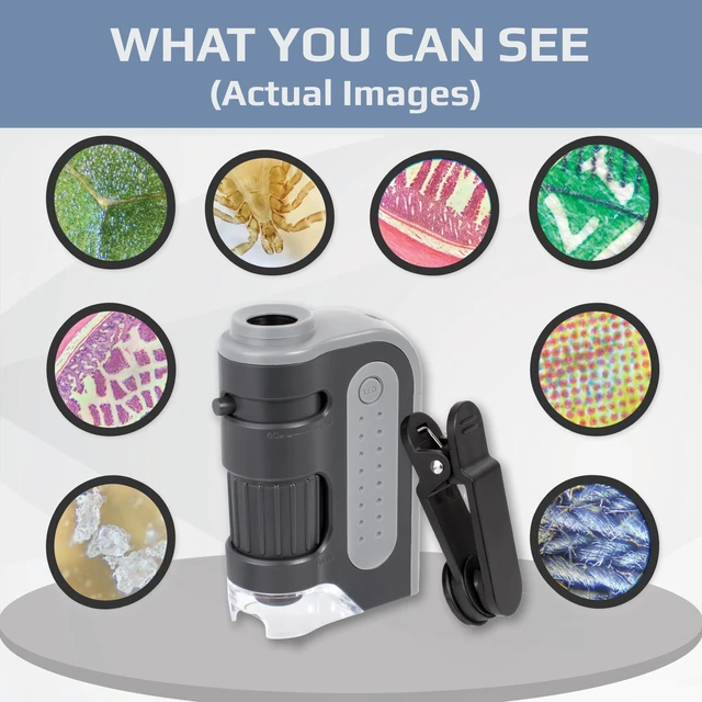 Alt view image 3 of 7 - MicroBrite Plus, 60x-120x LED Lighted Pocket Microscope |Portable Handheld Microscope STEM Toy - Mini Microscope for Student Science Lab, Educational Portable Microscope (MM-300)
