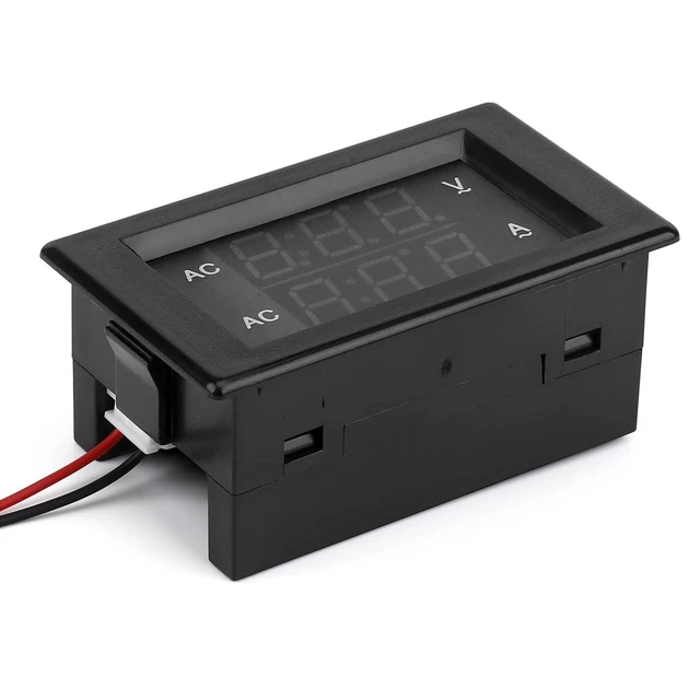 Alt view image 7 of 7 - Volt Amp Meter, AC 500V 100A Digital Voltmeter Ammeter Panel, 0.39 Inches LED 2in1 Multimeter, 2-Wire Voltage Amperage Tester Gauge with Current Transformer