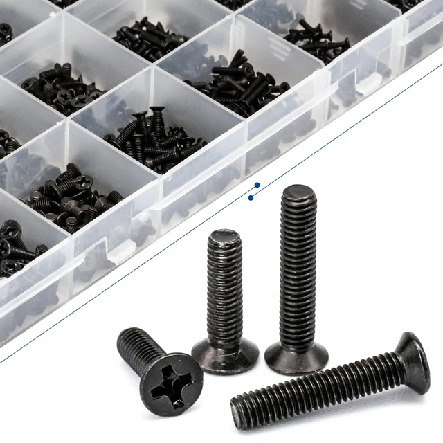 Alt view image 5 of 7 - 720pcs Laptop Notebook Computer Carbon Steel Screws Kit Set, Flat Head Phillips Screw Assortments, M1.4/1.7/2/2.5/3 Countersunk ssd Screws Accessories for SSD Toshiba DELL Sony Samsung