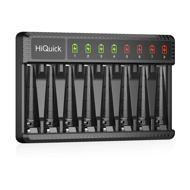 Main image of 8-Bay AA AAA Battery Charger, High Speed, Type-C Input, LED Display | 2-hour fast charging 8 slots for independent chargingsmart LED displayType-C inputmulti-protection for safe