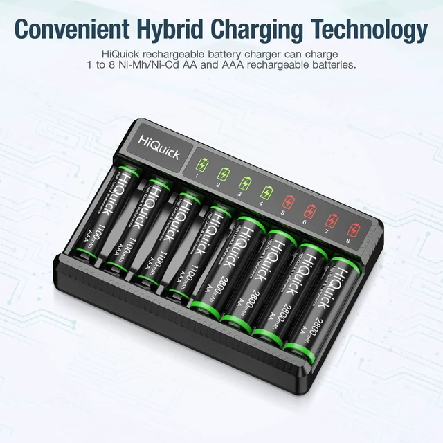 Alt view image 5 of 7 - 8-Bay AA AAA Battery Charger, High Speed, Type-C Input, LED Display | 2-hour fast charging 8 slots for independent chargingsmart LED displayType-C inputmulti-protection for safe