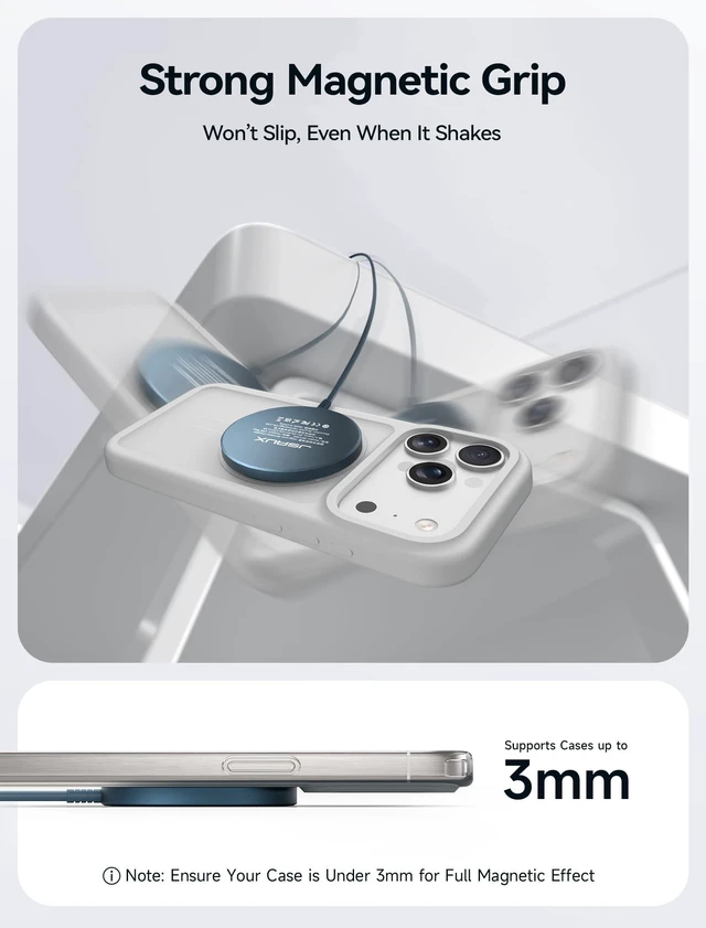 Alt view image 4 of 7 - Magnetic Wireless Charger for MagSafe Charger, for iPhone 18 Pro/Duo | Blue, Magnetic Wireless Charger for iPhone Duo/18 Pro Max/17/16/15/14/13/12 Series, Mag Charging Pad, USB & USB C Dual Ports