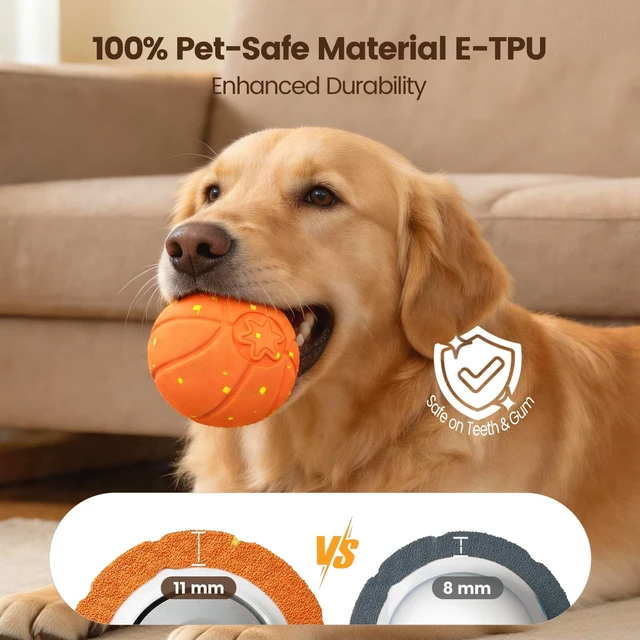 Alt view image 4 of 7 - Interactive Dog Ball, Automatic Rolling Dog Toys with 3 Play Modes | E-TPU Material Dog Balls, IP65 Waterproof Interactive Dog Toys for Dogs