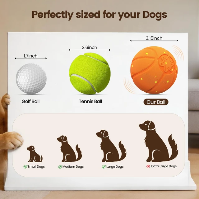Alt view image 5 of 7 - Interactive Dog Ball, Automatic Rolling Dog Toys with 3 Play Modes | E-TPU Material Dog Balls, IP65 Waterproof Interactive Dog Toys for Dogs