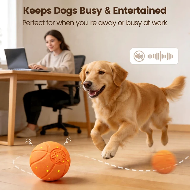 Alt view image 6 of 7 - Interactive Dog Ball, Automatic Rolling Dog Toys with 3 Play Modes | E-TPU Material Dog Balls, IP65 Waterproof Interactive Dog Toys for Dogs