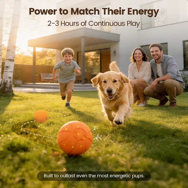 Alt view image 7 of 7 - Interactive Dog Ball, Automatic Rolling Dog Toys with 3 Play Modes | E-TPU Material Dog Balls, IP65 Waterproof Interactive Dog Toys for Dogs