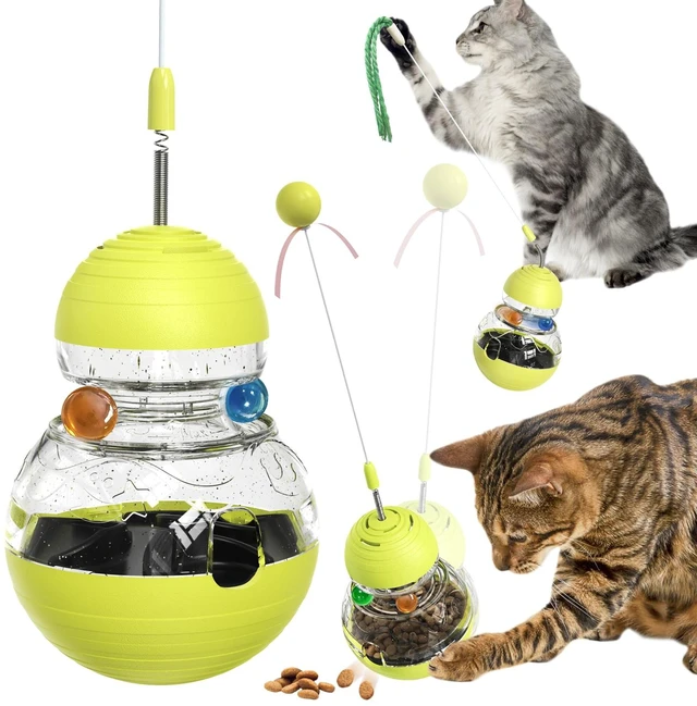 Main image of Cat Toy for Indoor Cats Enrichment Kitten Wobble Treat Dispenser Ball | Channels restless days plus 3 a.m. zoomies into rewarding hunt action, easing boredom while pacing snacks, keeping paws busy!