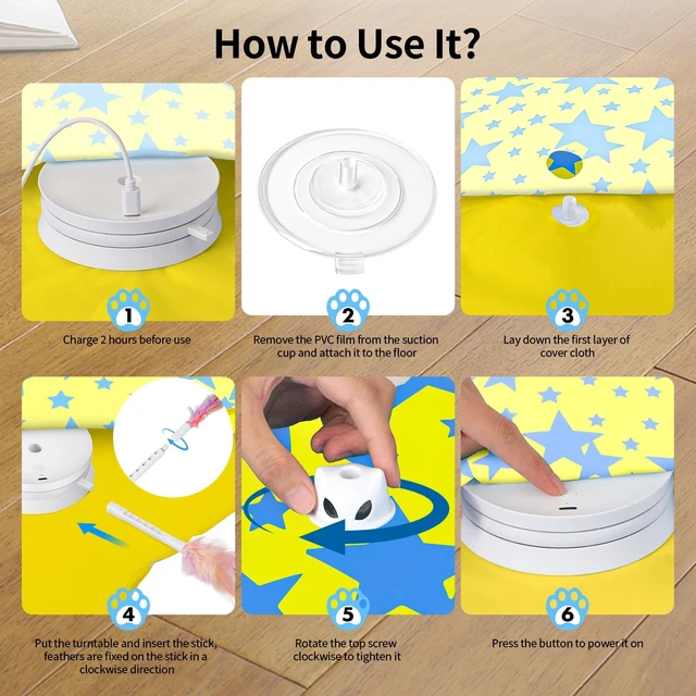 Alt view image 7 of 7 - Interactive Cat Toys for Indoor Cats with Moving Concealed Feathers | Rechargeable Automatic Cat Toy, 3-Mode Touch Activated Kitten Toys, Hide and Seek Toy for Indoor Bored Adult Cats & Kittens
