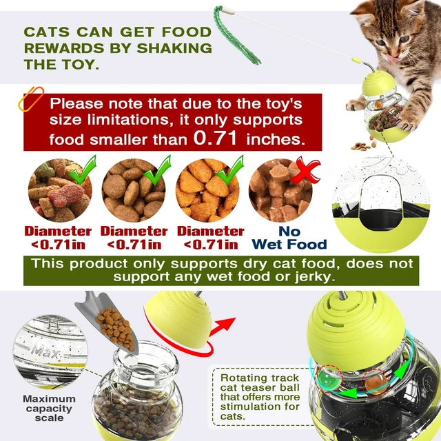 Alt view image 5 of 6 - Cat Toy for Indoor Cats Enrichment Kitten Wobble Treat Dispenser Ball | Channels restless days plus 3 a.m. zoomies into rewarding hunt action, easing boredom while pacing snacks, keeping paws busy!
