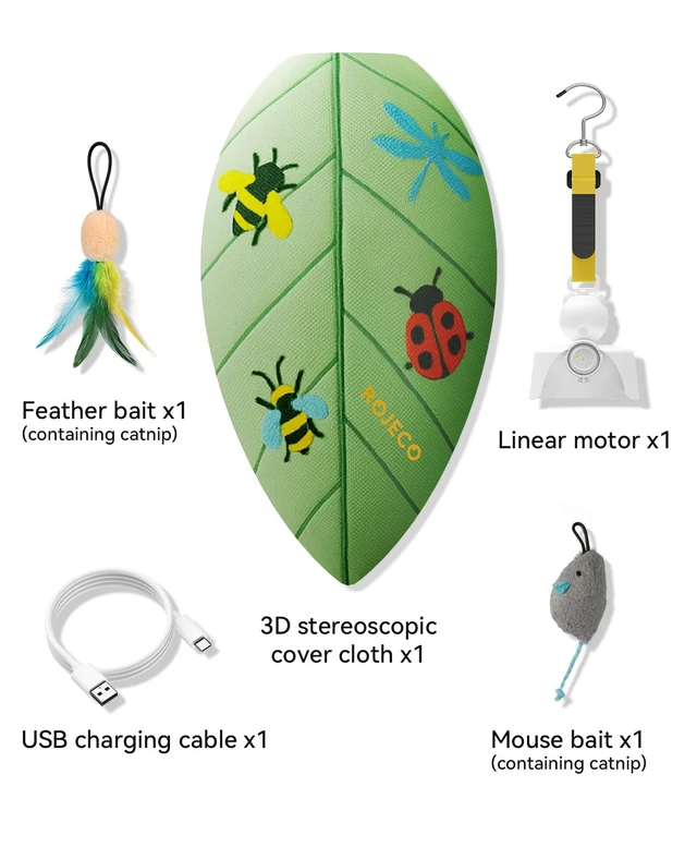 Alt view image 7 of 7 - Automatic Door Hanging Cat Toy, Retractable Feather Interactive Toy | Indoor cat toy, no-drill install, random retract motion, 2 play modes, keeps cats active & eases boredom, USB-C rechargeable