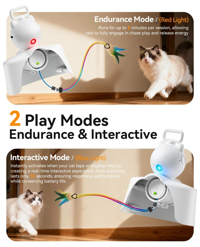 Alt view image 4 of 7 - Automatic Door Hanging Cat Toy, Retractable Feather Interactive Toy | Indoor cat toy, no-drill install, random retract motion, 2 play modes, keeps cats active & eases boredom, USB-C rechargeable
