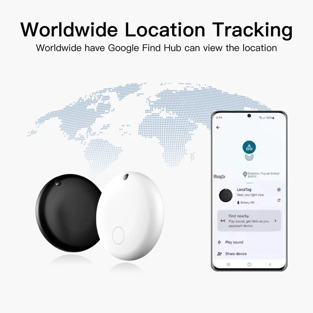 Alt view image 7 of 7 - Air Tracker Tags for Android, Air Tags-4 Pack Bluetooth Tracker Works with Google Find Hub, Item Finder for Keys, Luggage, Wallet, Pets (Android Only, Black, 4 Pack)