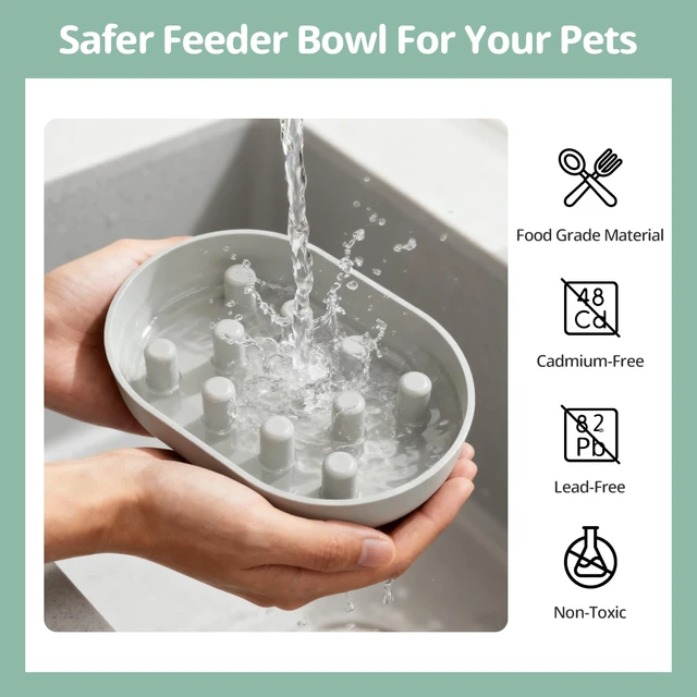 Alt view image 4 of 7 - Slow Feeder Bowl for Automatic Microchip Cat Pet Feeder, Helps Prevent Bloat & Improve Digestion, Easy to Clean, Slow Feeder Bowls & Mat