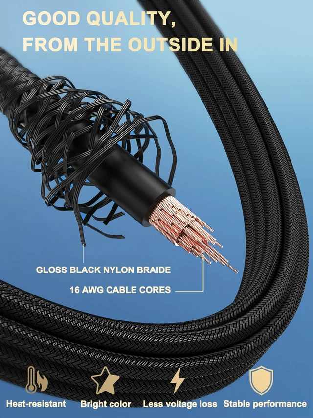 Alt view image 5 of 7 - Transparent Connector 16AWG PSU Extension Cables Kit,Black | Soft Nylon Braided,Gold-plated Pins,16AWG includes 24Pin ATX×1,8Pin EPS×1,8Pin PCIe×2,Install Combs,Custom PC Builds