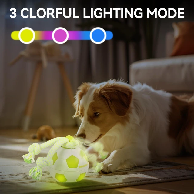 Alt view image 6 of 7 - Interactive Dog Toys, Smart Dog Ball with Durable Rope, Automatic Moving and Rolling Ball Toys for Small Medium Large Dogs, Motion-Activated and USB Rechargeable