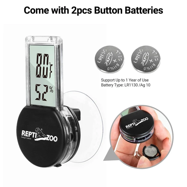Alt view image 4 of 7 - Magnetic Reptile Thermometer and Humidity Gauge, Digital LCD Temperature Humidity Monitor, Tank Terrarium Temp and Humidity Meter Accessories for Bearded Dragon, Snake, Hermit Crabs, Gecko