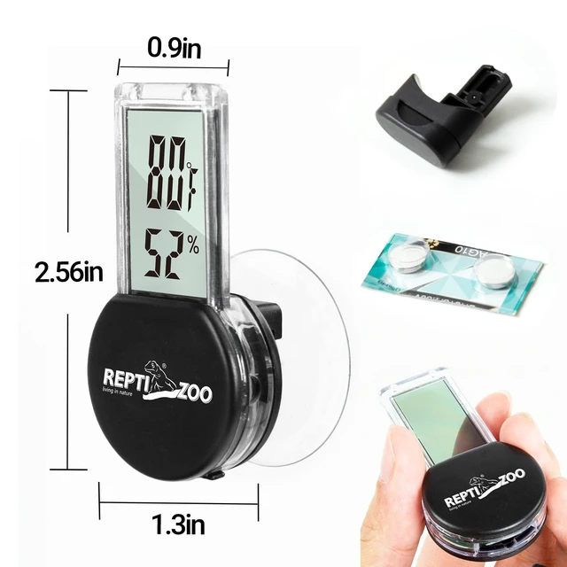 Alt view image 6 of 7 - Magnetic Reptile Thermometer and Humidity Gauge, Digital LCD Temperature Humidity Monitor, Tank Terrarium Temp and Humidity Meter Accessories for Bearded Dragon, Snake, Hermit Crabs, Gecko