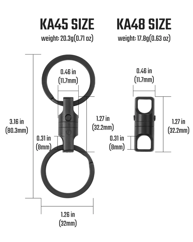 Alt view image 2 of 7 - KA45 Titanium Magnetic Quick Release Keychain | One-Hand Detachable Connector for Car Keys, House Keys, USB Drives and EDC
