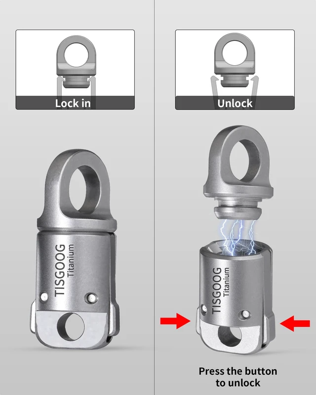Alt view image 2 of 6 - Magnetic Quick Release Keychain, Heavy Duty Key Holder, Titanium Detachable Chain Rings for Car Keys, 88LB Load Capacity