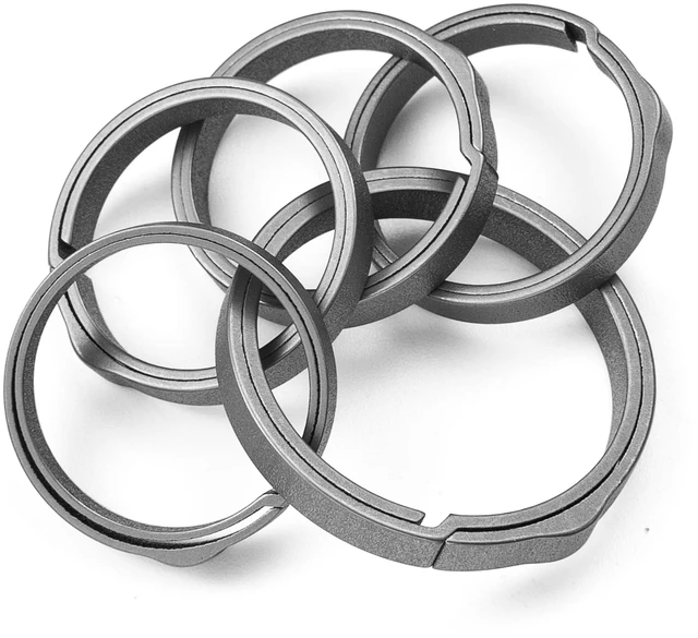Main image of Titanium Key Chain Rings, Heavy Duty Keychain Rings | Split Keyring for Car Keys, Dog Tags,Carabiner