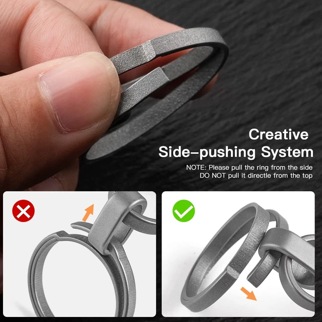 Alt view image 5 of 7 - Titanium Key Chain Rings, Heavy Duty Keychain Rings | Split Keyring for Car Keys, Dog Tags,Carabiner