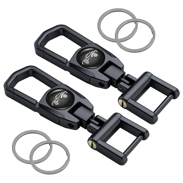 Alt view image 5 of 7 - Metal Car Fob Keychain,Heavy Duty Key Chain with 2 Detachable Key Rings,Key Holder Clip for Keychains Men And Women (Pack of 2(gunmetal+gunmetal))