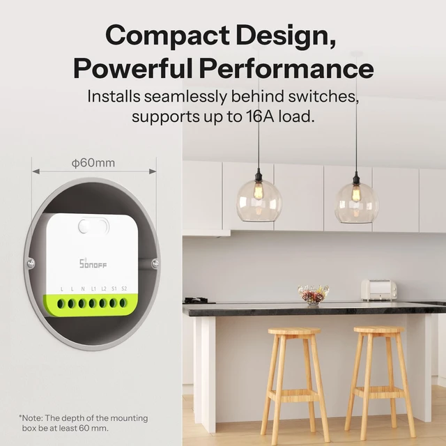 Alt view image 2 of 6 - MINI Duo 2-Channel Zigbee Smart Switch, Zigbee 3.0, 16A Total Load, Remote & Automated Control via Zigbee Hub, Neutral Required, Alexa/Google Assistant Compatible, 1-Pack
