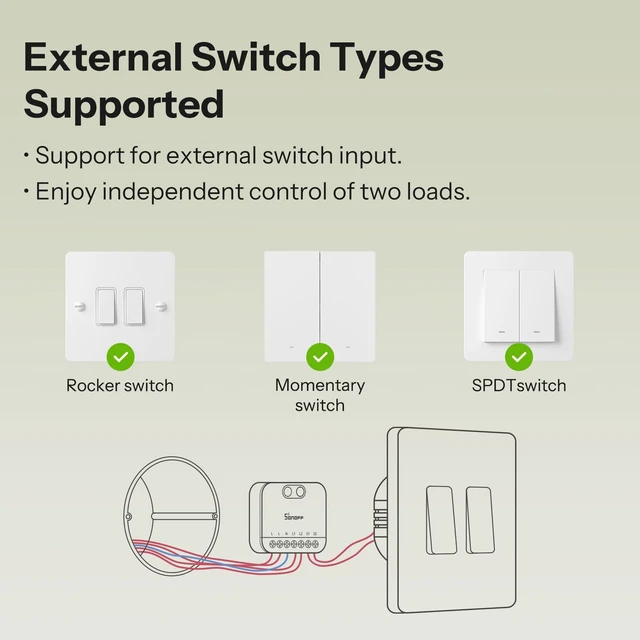 Alt view image 4 of 6 - MINI Duo 2-Channel Zigbee Smart Switch, Zigbee 3.0, 16A Total Load, Remote & Automated Control via Zigbee Hub, Neutral Required, Alexa/Google Assistant Compatible, 1-Pack