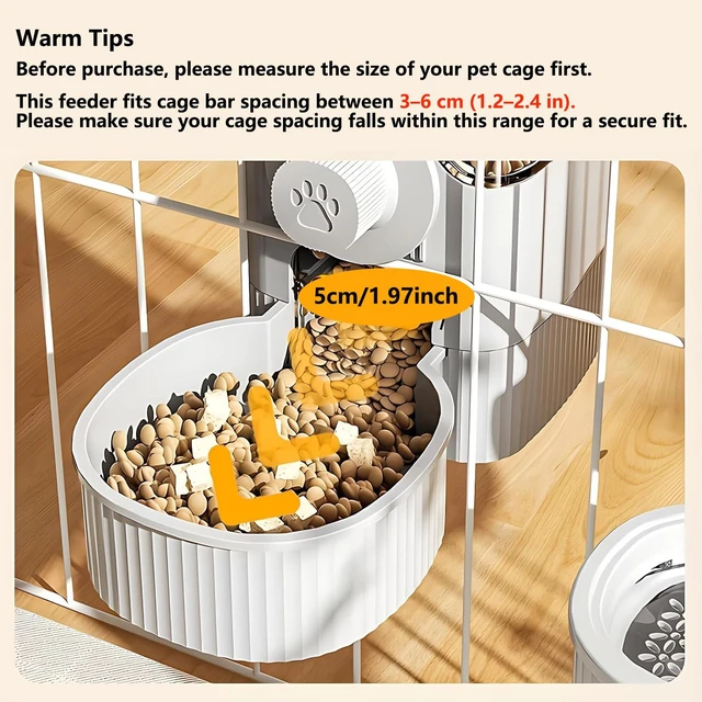 Alt view image 2 of 7 - Automatic Hanging Gravity Pet Feeder and Water Dispenser Set | Automatic Rabbit Bunny Feeder and Guinea Pig Water Bottle Water Dispenser for Dogs Cats Pets Animals Large Capacity (Grey)