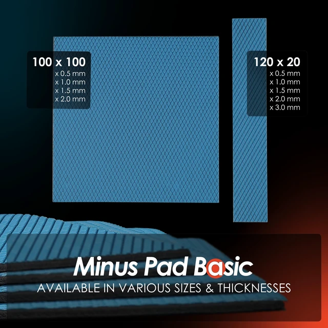 Alt view image 4 of 7 - Minus Pad Basic - 120x20x1.0mm 4-Pack Thermal Interface Pad, Electrically Non-Conductive, High Thermal Conductivity & Compressibility for SSDs, GPUs & Electronics