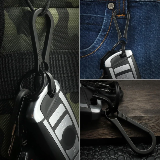 Alt view image 2 of 7 - Titanium Carabiner for Keys Small Light Weight Keychain Key Clip | Quick Release Heavy Duty D Ring Key Chain for Car Key fob, Hypoallergenic Secure Keyring D Ring for Car Keys