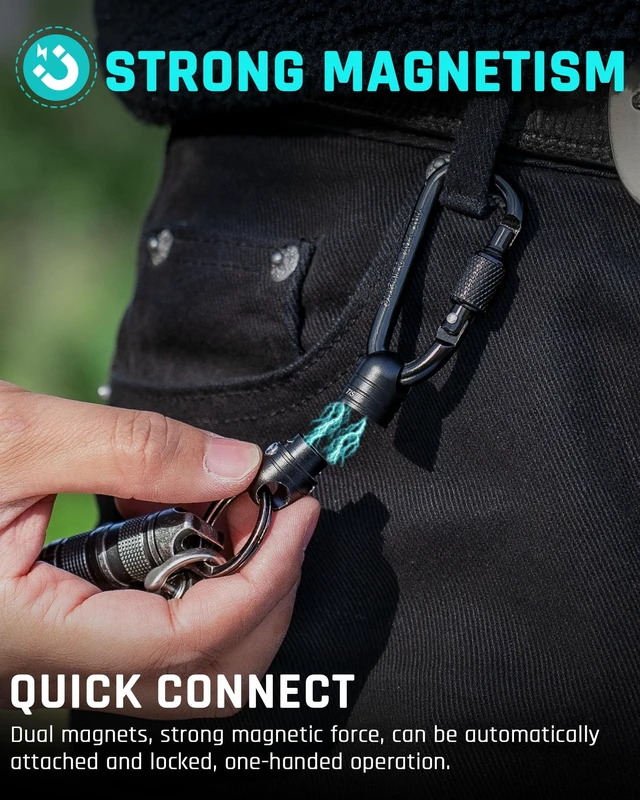 Alt view image 5 of 7 - Magnetic Quick Release Carabiner Keychain,Detachable Key Chain Rings | Key Holder for Car Keys,Pull Apart key Organizer
