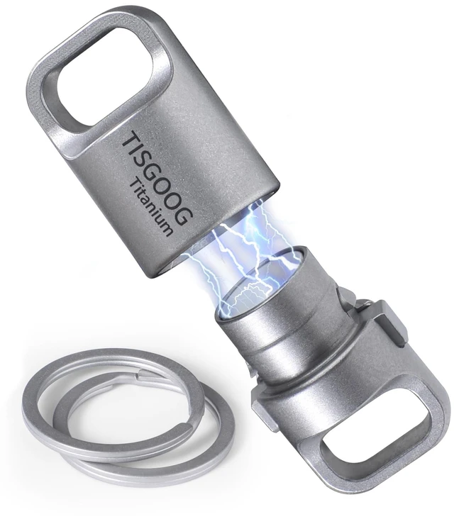 Main image of Strong Magnetic Quick Release KeychainMagnetic key holder | GR5 Titanium, 0.31 oz Ultra-Light, 88 lb Load Capacity, 360°Rotation,Rust-Proof, Double-lock Safety, for Work Home Fishing
