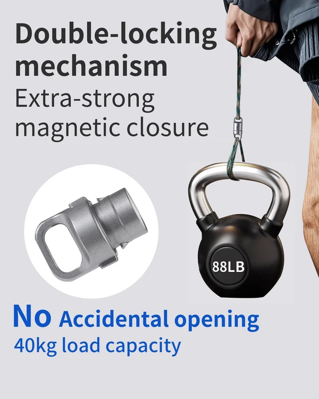 Alt view image 2 of 7 - Strong Magnetic Quick Release KeychainMagnetic key holder | GR5 Titanium, 0.31 oz Ultra-Light, 88 lb Load Capacity, 360°Rotation,Rust-Proof, Double-lock Safety, for Work Home Fishing