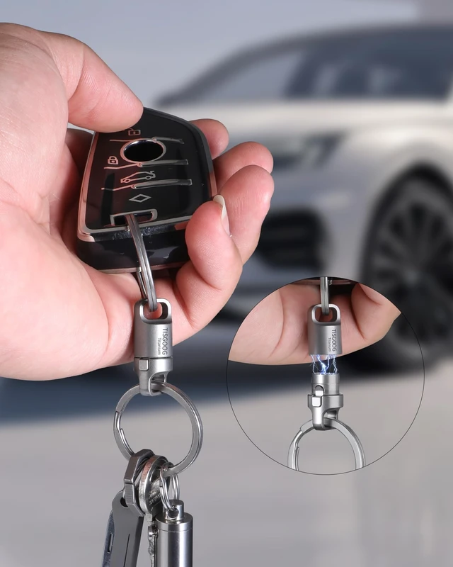 Alt view image 7 of 7 - Strong Magnetic Quick Release KeychainMagnetic key holder | GR5 Titanium, 0.31 oz Ultra-Light, 88 lb Load Capacity, 360°Rotation,Rust-Proof, Double-lock Safety, for Work Home Fishing