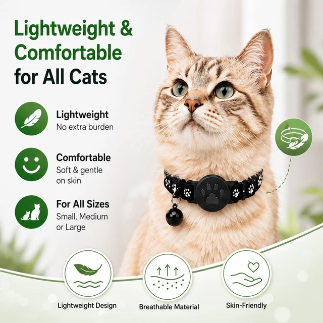 Alt view image 6 of 7 - GPS Collar for Cats (Android Only) Smart tag,Pet Tracker,Waterproof Compatible with Google Find My,No Monthly Fee,Advanced Tracking Solution Smart Collar for Pet Safety Ideal Small Large Cats