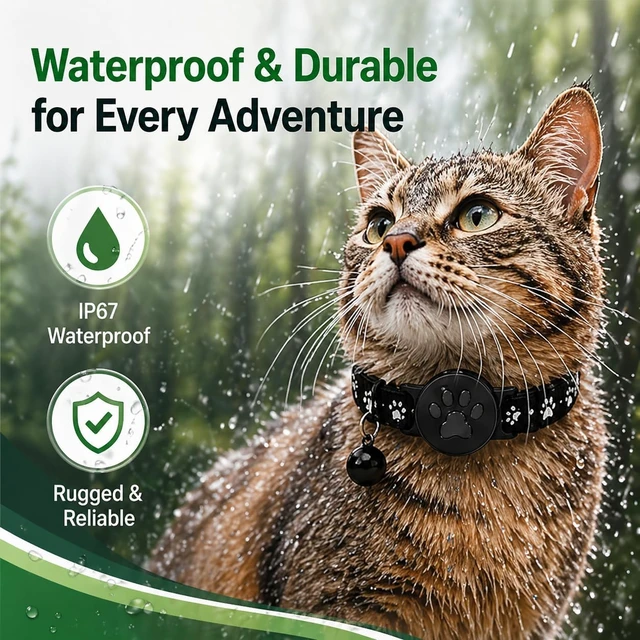 Alt view image 4 of 7 - Pet Tracker,GPS Collar for Cats,Smart tag,Waterproof Compatible with Find My,No Monthly Fee,Advanced Tracking Solution Smart Collar for Pet Safety Ideal Small Large Cats(Android User)