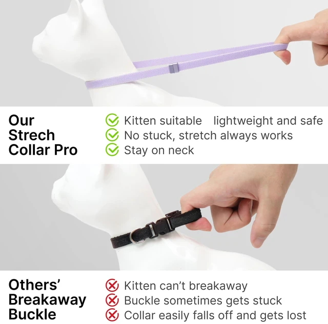 Alt view image 2 of 4 - Cat Collar with QR Code Name Tag, 6-12" Adjustable Non Breakaway QR Code Cat Collar Elastic Release Personalized Online Pet Profile Scan Contact Silicone QR ID Tag for Cats (Blurple, S)