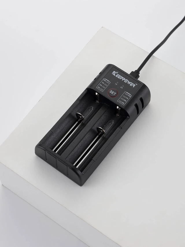 Alt view image 3 of 4 - K2 2-Bay Battery Charger for 26700/26650/26500/21700/18650/18500/18350/17650/17500/16650/16340/14650/14500/14430 & AA/AAA/A/SC/C/F6 Rechargeable Batteries (Battery Not Included)