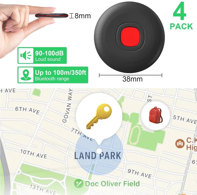 Alt view image 7 of 7 - Air Tracker for Android or iOS, Tracker Tags-4 Pack Dual System Bluetooth Tracker Waterproof Work with iOS Find My and Google Find Hub App Finder for Wallets,Bags,Suitcases