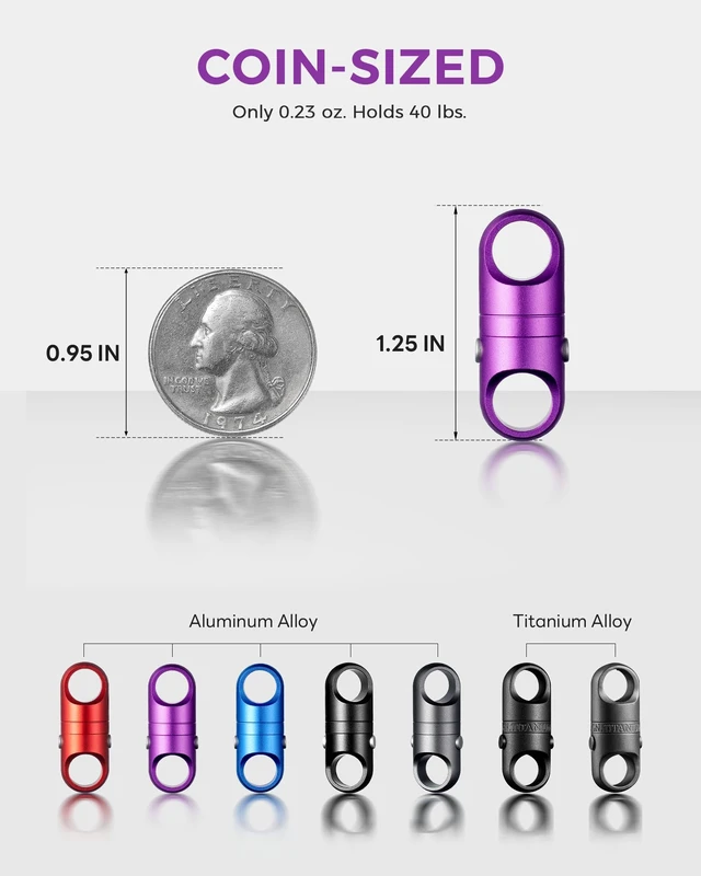 Alt view image 2 of 6 - Strong Magnet Quick Release Keychain Connector (Purple 1 Pack) | Anti-fall,Double-Pin Lock Mechanism,360° Rotatable,One-handed Operation
