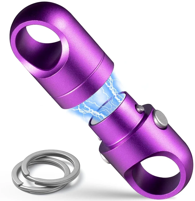 Main image of Strong Magnet Quick Release Keychain Connector (Purple 1 Pack) | Anti-fall,Double-Pin Lock Mechanism,360° Rotatable,One-handed Operation