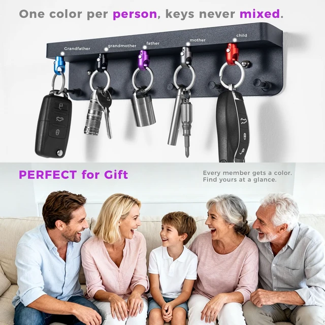 Alt view image 5 of 6 - Strong Magnet Quick Release Keychain Connector (Purple 1 Pack) | Anti-fall,Double-Pin Lock Mechanism,360° Rotatable,One-handed Operation