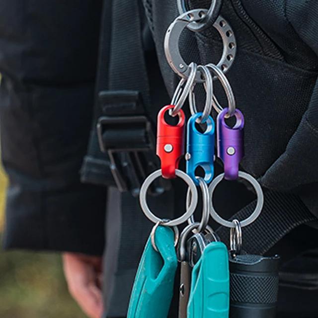 Alt view image 6 of 6 - Strong Magnet Quick Release Keychain Connector (Purple 1 Pack) | Anti-fall,Double-Pin Lock Mechanism,360° Rotatable,One-handed Operation
